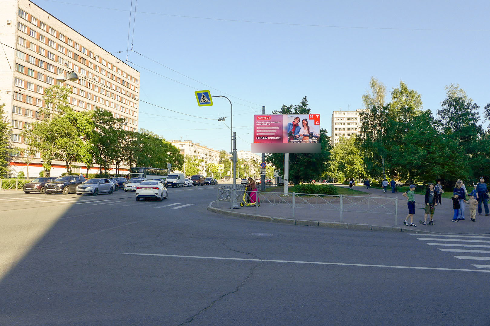 Фотография рекламного носителя, тип: Билборд 3x6, адрес: Науки пр-т., д.25 Х Бутлерова ул., Санкт-Петербург, Россия. Сторона А1 №719303