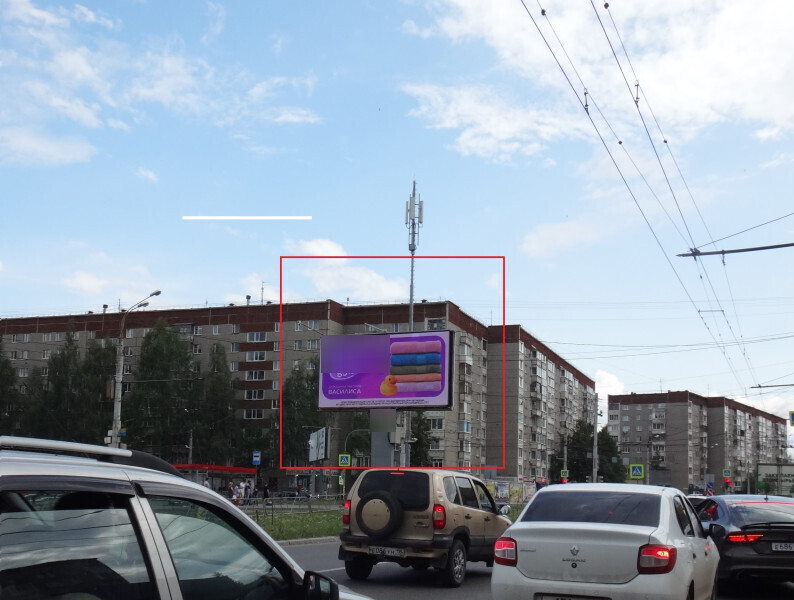 Фотография рекламного носителя, тип: Билборд 3x6, адрес: Молодежная ул., д.107А, Ижевск, Республика Удмуртия, Россия. Сторона A1-А10 №785691