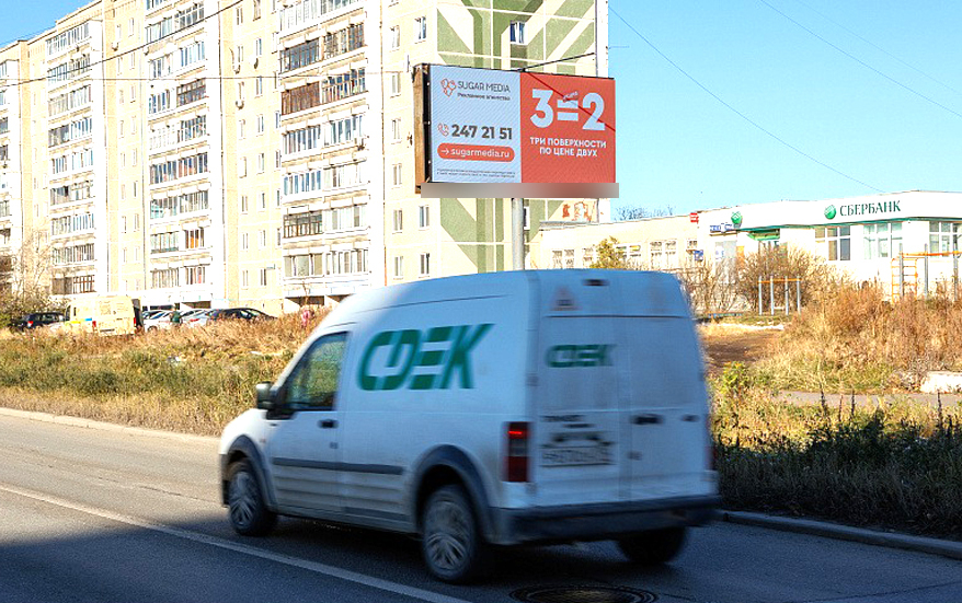 Фотография рекламного носителя, тип: Билборд 3x6, адрес: Окружная ул., д.8 X Селькоровская ул., Екатеринбург, Свердловская область, Россия. Сторона А1-А10 №832307