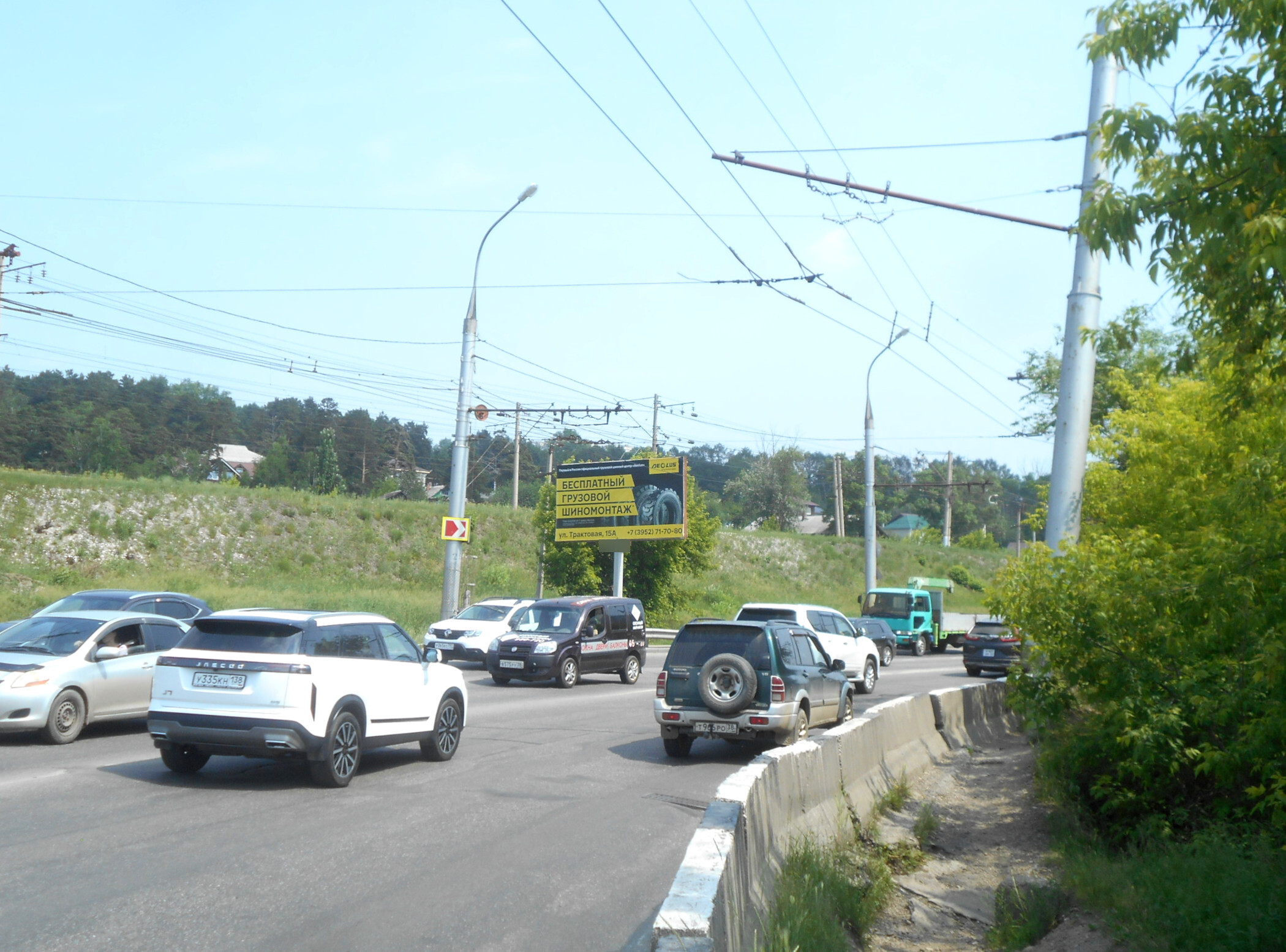 Фотография рекламного носителя, тип: Билборд 3x6, адрес: Объездная а/д, Первомайский мкрн. Х Сергеева ул., поз.6, Иркутск, Иркутская область, Россия. Сторона Б №836464