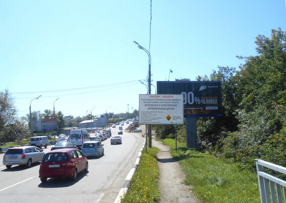 Фотография рекламного носителя, тип: Билборд 3x6, адрес: Трактовая ул., Иркутный мост., Ново-Ленино, Иркутск, Иркутская область, Россия. Сторона А №155360
