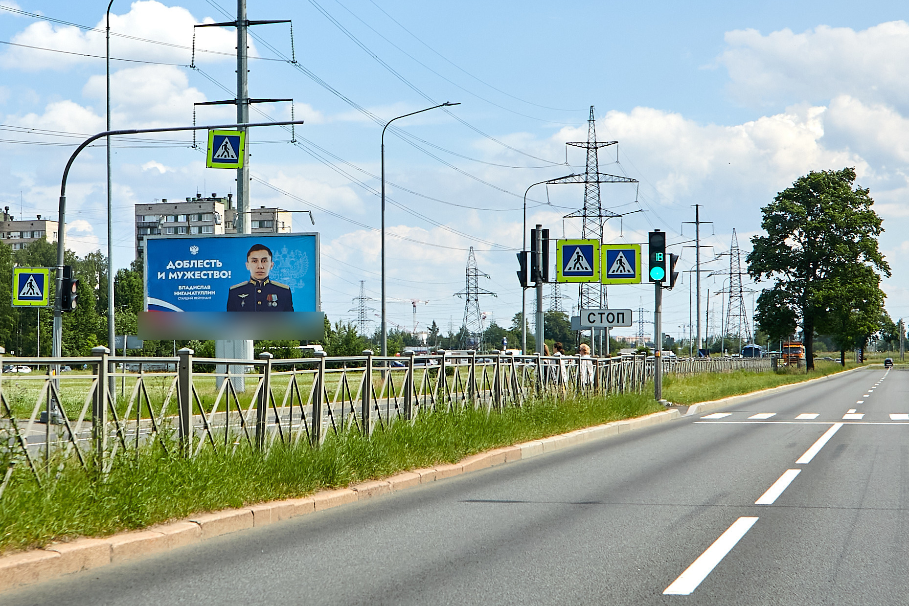 Фотография рекламного носителя, тип: Билборд 3x6, адрес: Маршала Блюхера пр-т., д.57, Санкт-Петербург, Россия. Сторона Б №106404