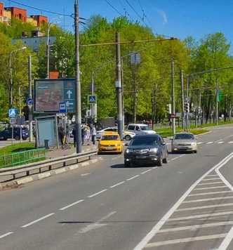 Фотография рекламного носителя, тип: Ситиборд 2.7x3.7, адрес: Ленинского Комсомола пр-т., д.62, съезд на Олимпийскую ул., Видное, Московская область, Россия. Сторона В1-В5 №1375740