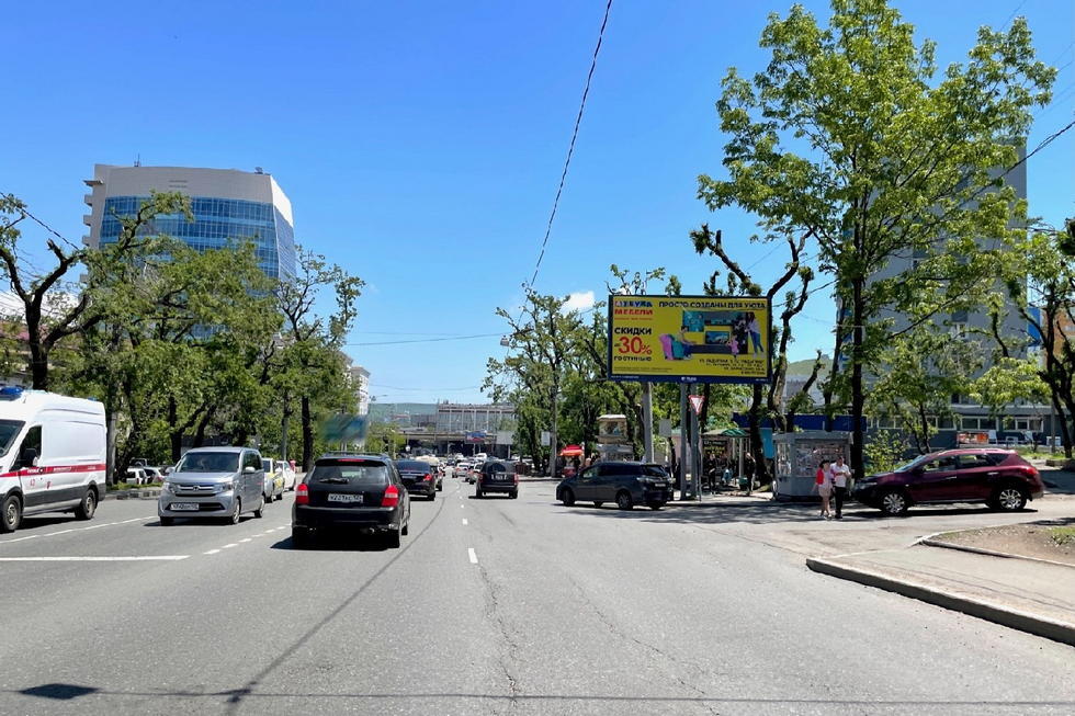 Фотография рекламного носителя, тип: Билборд 3x6, адрес: Океанский пр-т., д.138, Владивосток, Приморский край, Россия. Сторона А №154076