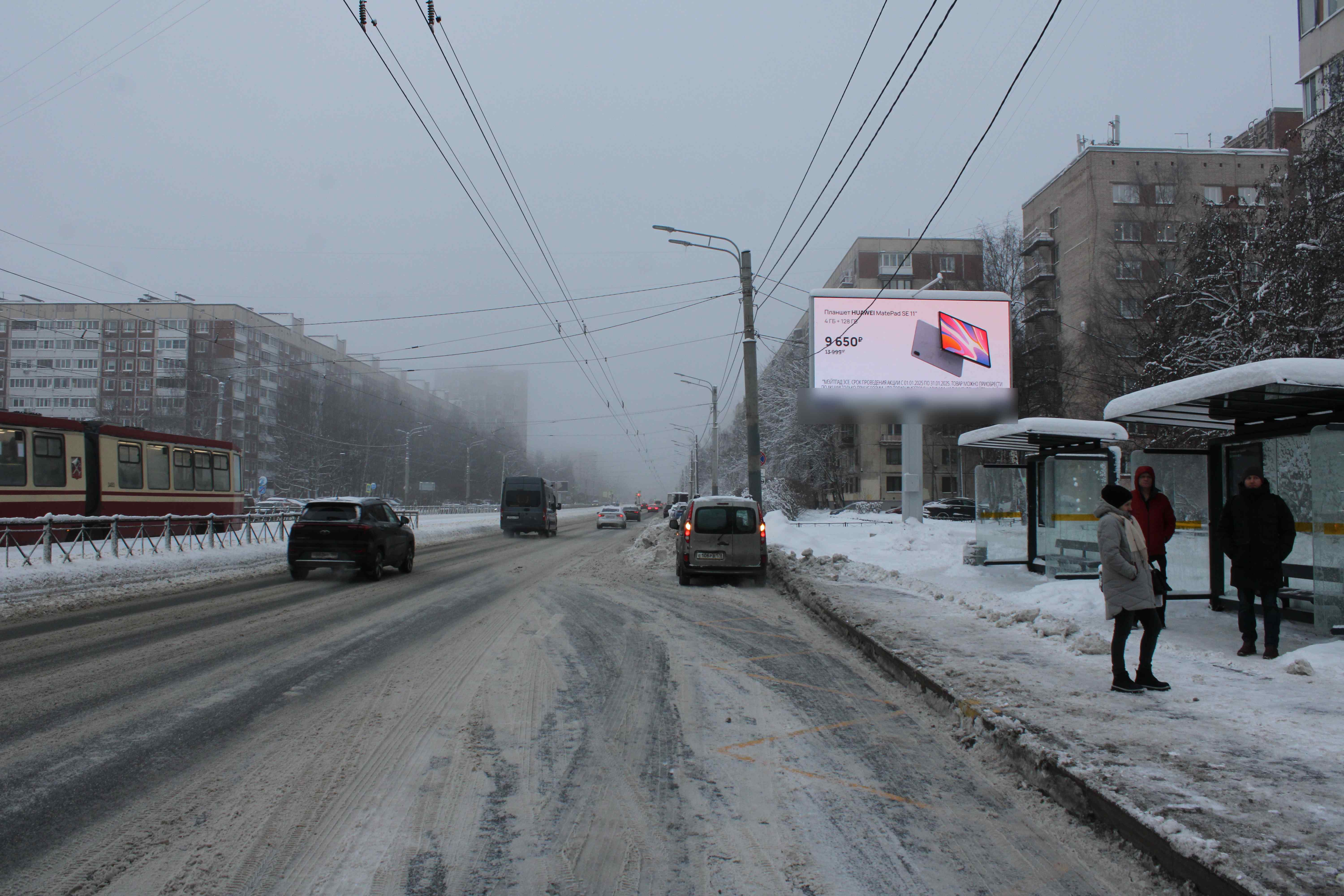 Фотография рекламного носителя, тип: Билборд 3x6, адрес: Луначарского пр-т., д.74 Х Руднева ул., Санкт-Петербург, Россия. Сторона А1 №106667