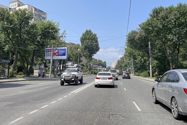 Фотография рекламного носителя, тип: Билборд 3x6, адрес: Океанский пр-т., д.138, Владивосток, Приморский край, Россия. Сторона Б №154077