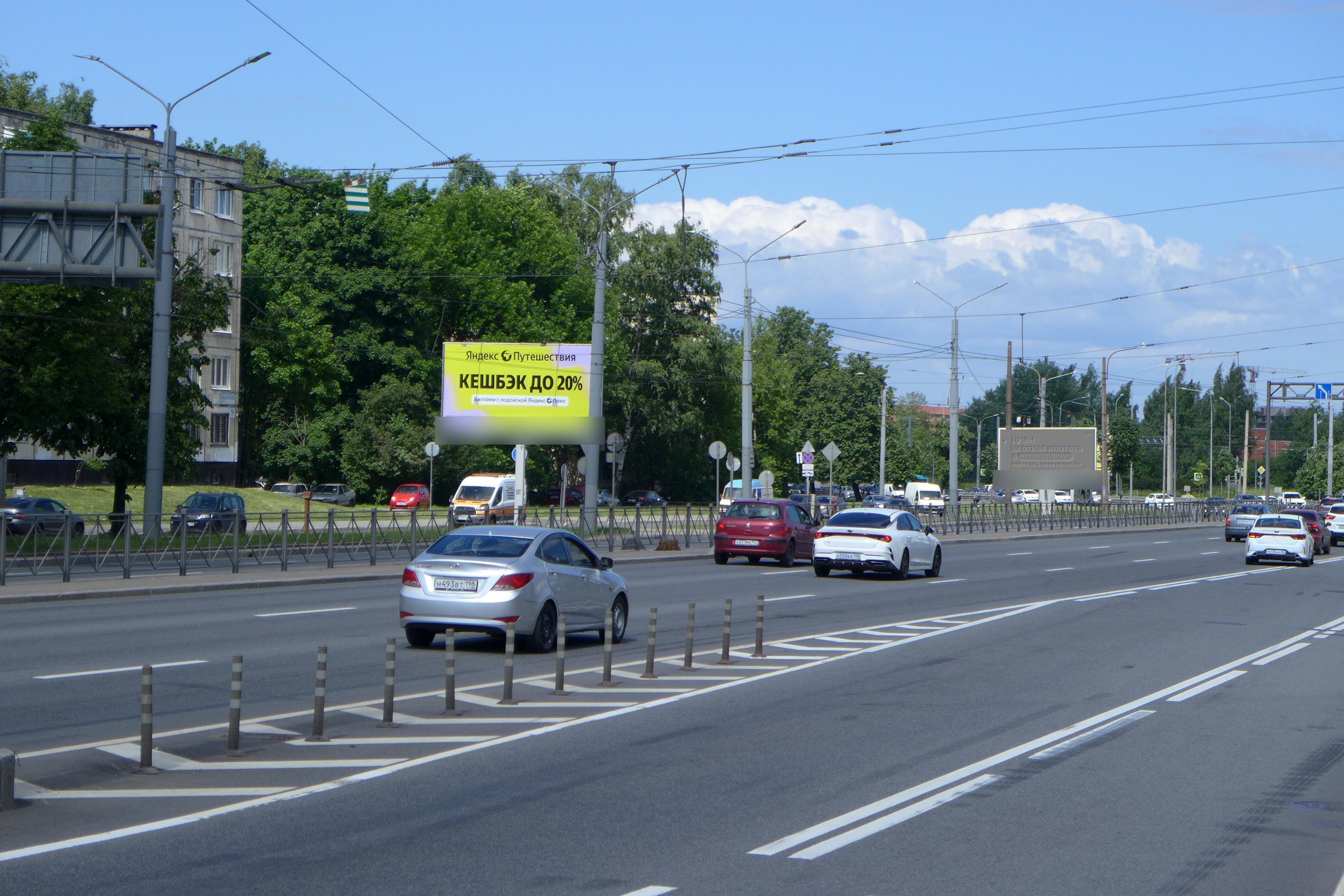 Фотография рекламного носителя, тип: Билборд 3x6, адрес: Пискарёвский пр-т., д.56, корп.1, Санкт-Петербург, Россия. Сторона Б1 №719413