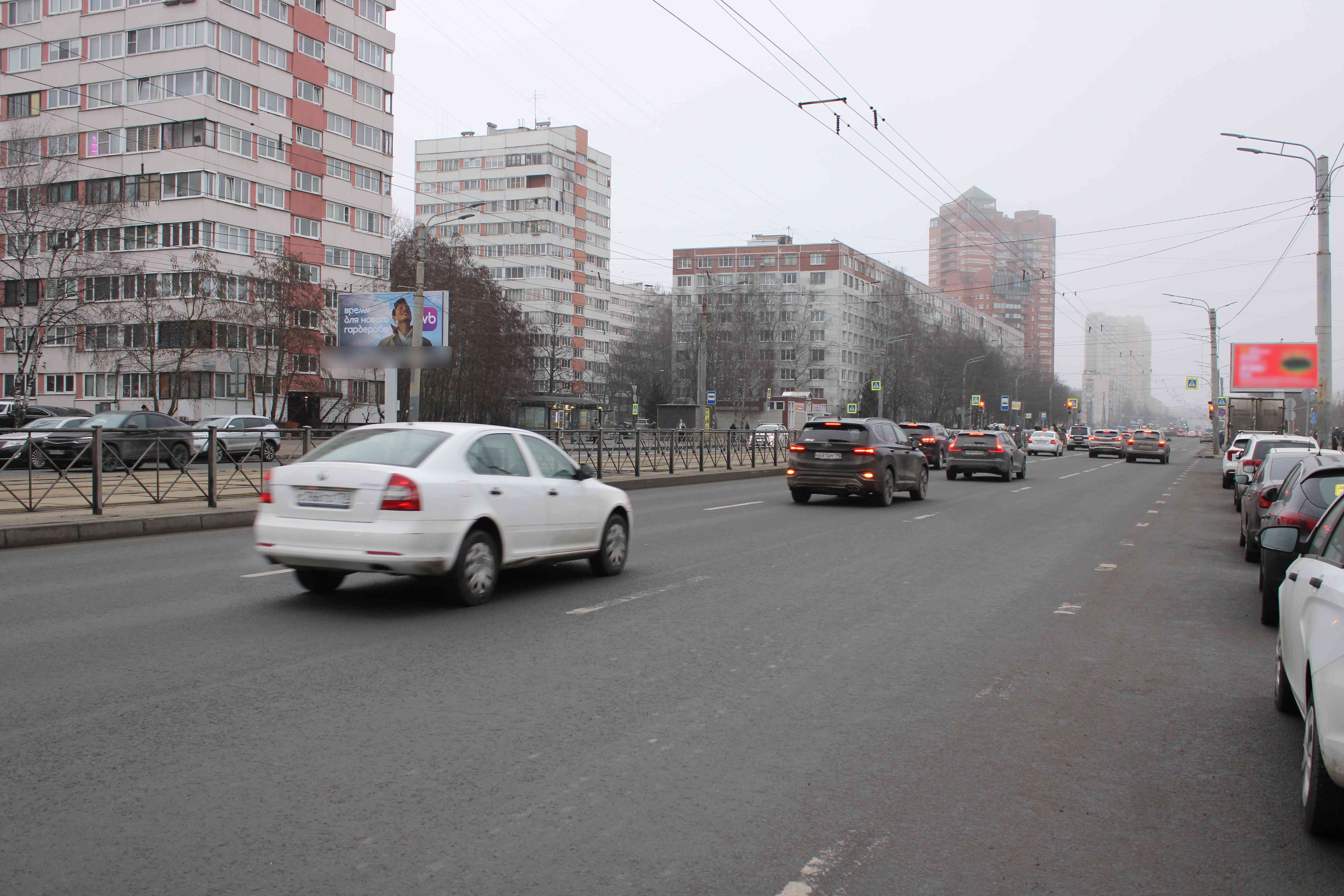 Фотография рекламного носителя, тип: Билборд 3x6, адрес: Луначарского пр-т., д.74 Х Руднева ул., Санкт-Петербург, Россия. Сторона Б №106668