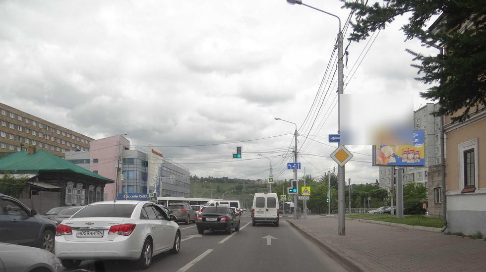 Фотография рекламного носителя, тип: Ситиборд 2.7x3.7, адрес: Вейнбаума ул. Х Марковского ул., д.49, стр.1, Красноярск, Красноярский край, Россия. Сторона A №210248