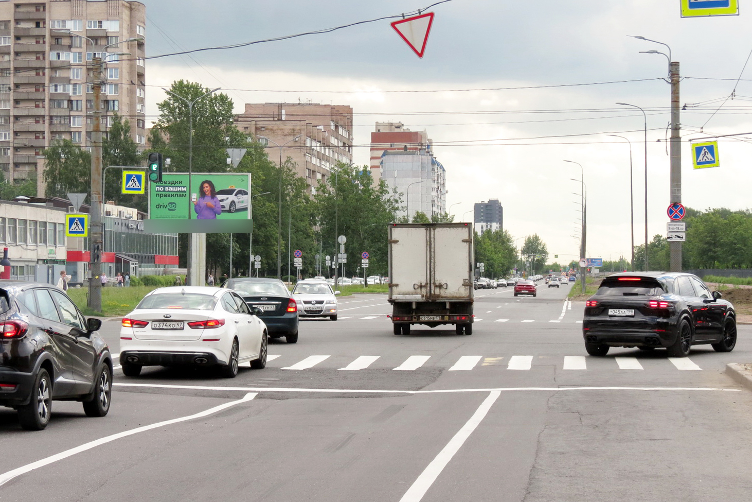 Фотография рекламного носителя, тип: Билборд 3x6, адрес: Товарищеский пр-т. Х Подвойского ул., Санкт-Петербург, Россия. Сторона Б №106656