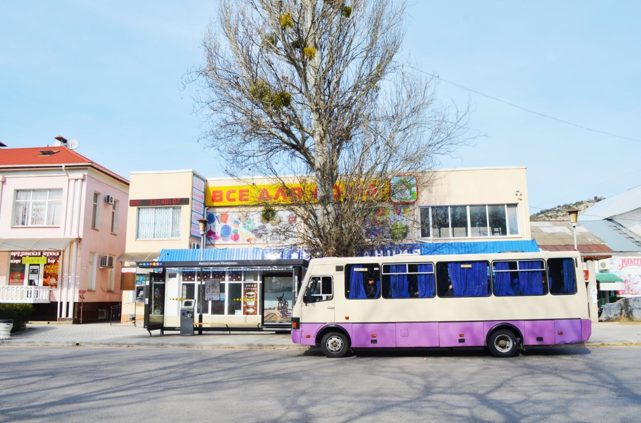 Фотография рекламного носителя, тип: Остановка 1.8x1.2, адрес: Инкерман пос., Симферопольское ш., ост. Автостанция, Севастополь, Россия. Сторона A1-А5 №721628