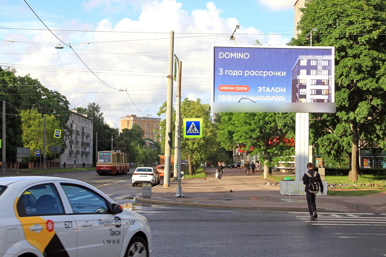 Фотография рекламного носителя, тип: Билборд 3x6, адрес: Торжковская ул. Х Белоостровская ул., д.35, Санкт-Петербург, Россия. Сторона А №767966