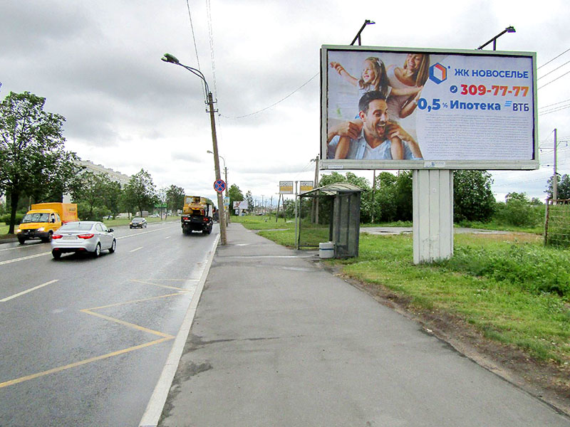 Фотография рекламного носителя, тип: Билборд 3x6, адрес: Народного Ополчения пр-т. Х Здоровцева ул., поз.1, Санкт-Петербург, Россия. Сторона A №169892