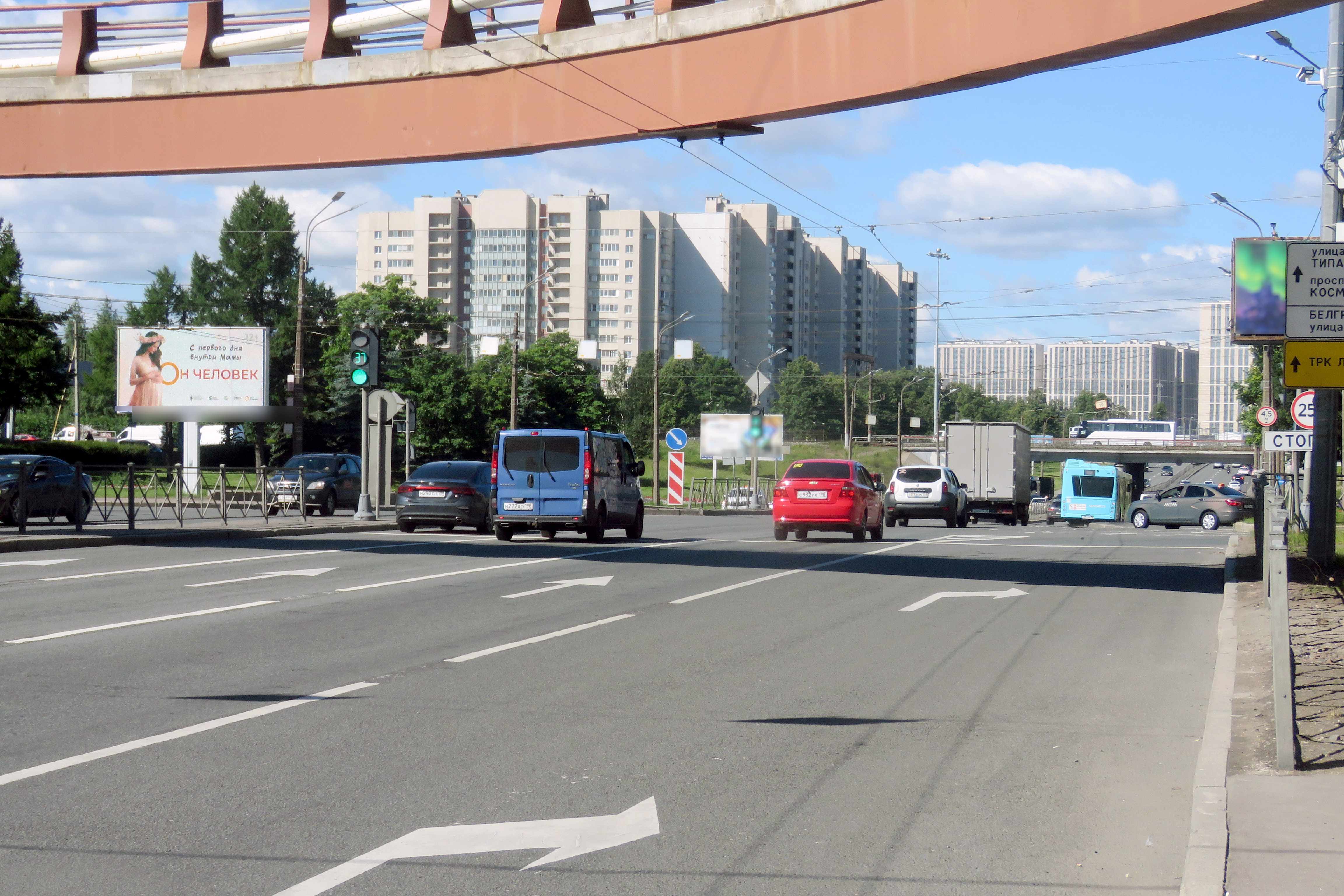 Фотография рекламного носителя, тип: Билборд 3x6, адрес: Славы пр-т., д.5, Санкт-Петербург, Россия. Сторона Б1 №121022