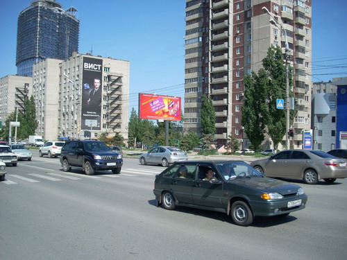 Фотография рекламного носителя, тип: Билборд 3x6, адрес: Рокоссовского ул. Х Хиросимы ул., Волгоград, Волгоградская область, Россия. Сторона A №82962