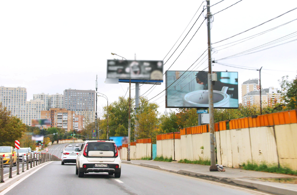 Фотография рекламного носителя, тип: Билборд 3x6, адрес: Можайское ш., 21 000м, Московская область, Россия. Сторона А1 №945101