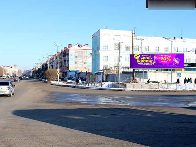 Фотография рекламного носителя, тип: Суперсайт 3x12, адрес: Привокзальная пл. Х Карла Маркса пр-т., д.84, Омск, Омская область, Россия. Сторона А1 №820455