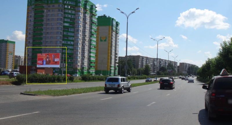 Фотография рекламного носителя, тип: Билборд 3x6, адрес: 40 лет Победы ул., перед перекрестком с 10 лет Октября ул., Ижевск, Республика Удмуртия, Россия. Сторона B №670150