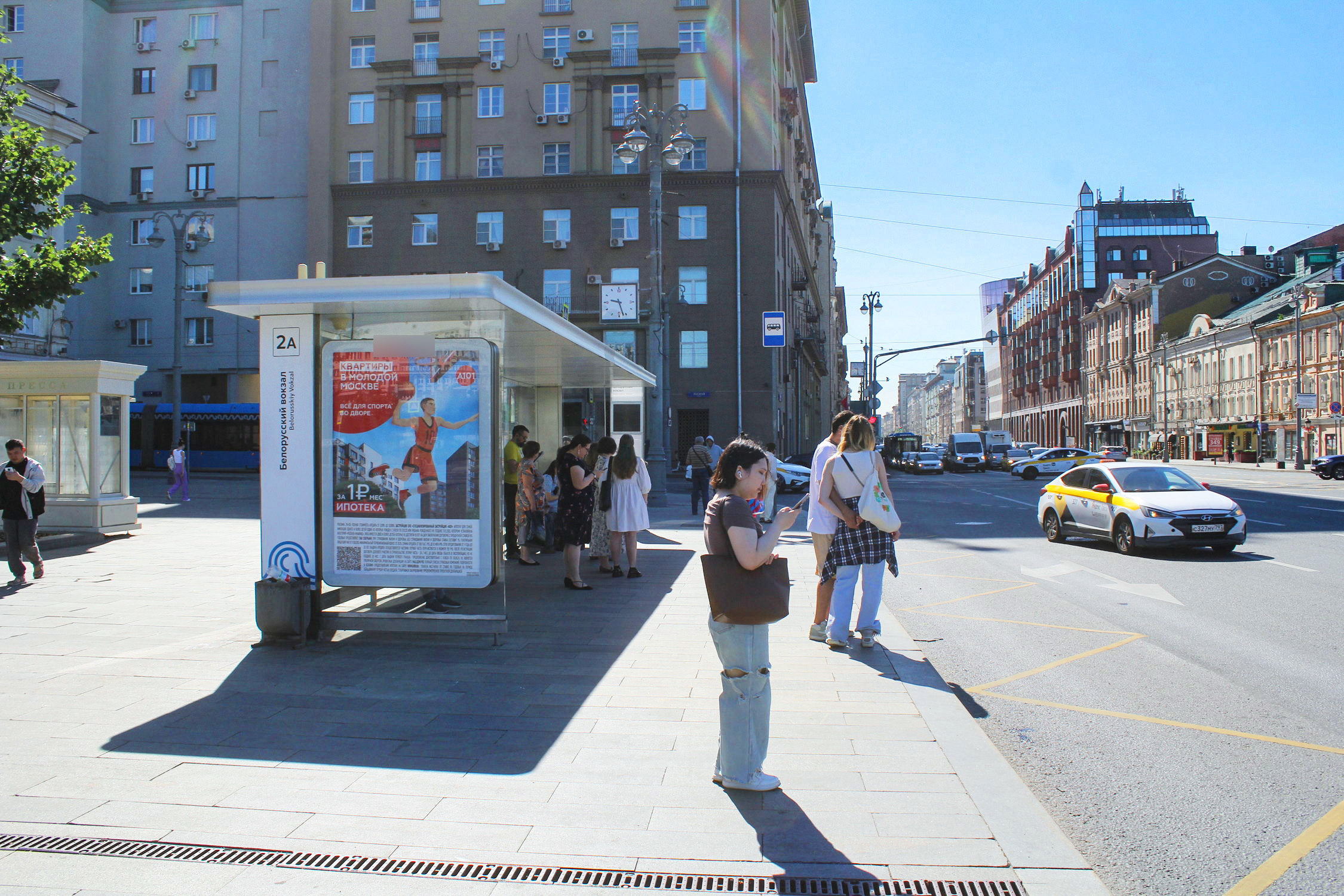 Фотография рекламного носителя, тип: Остановка 1.8x1.2, адрес: Тверская-Ямская 1-я ул. Х Тверской Заставы пл., Москва, Россия. Сторона Б №955868