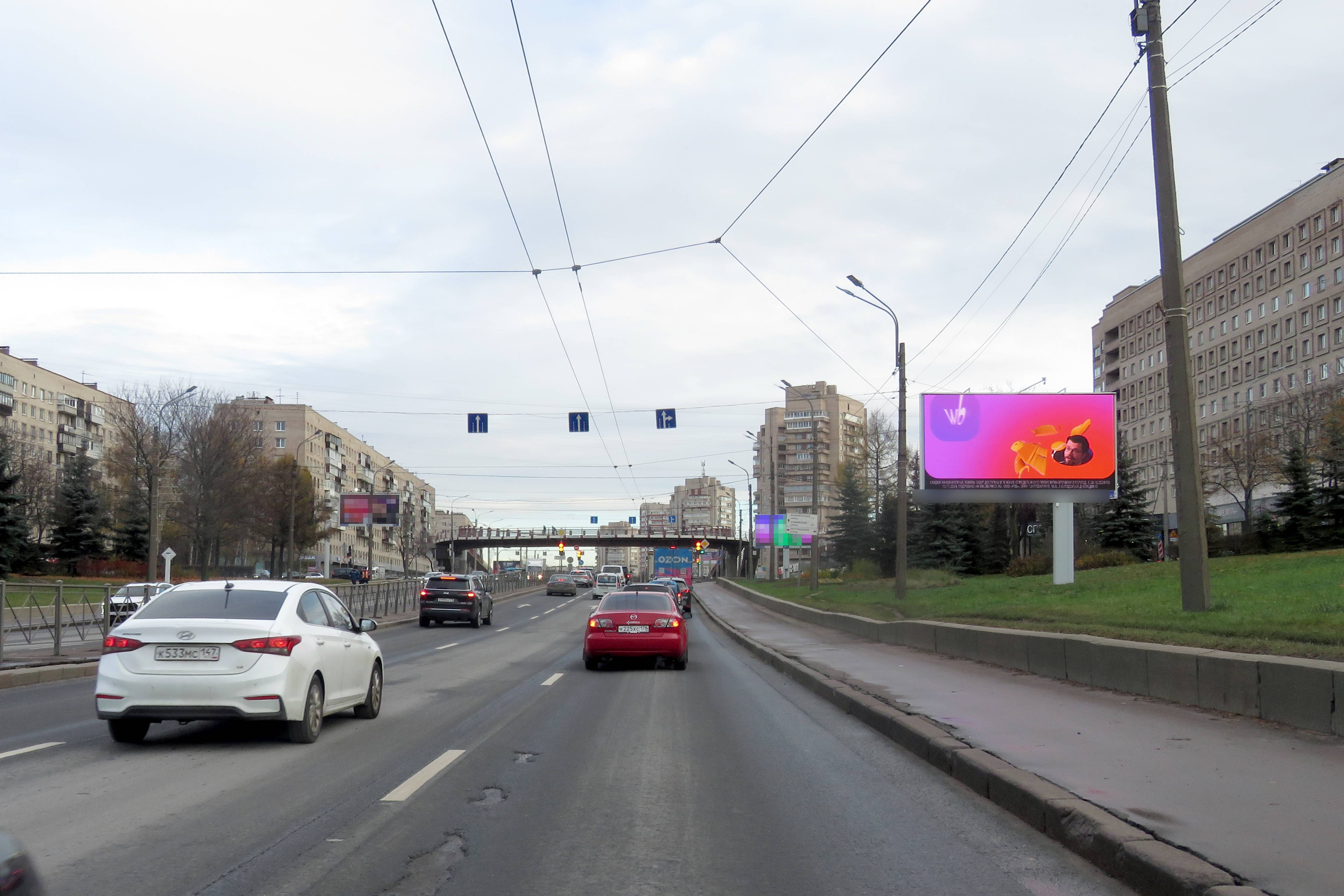Фотография рекламного носителя, тип: Билборд 3x6, адрес: Славы пр-т., д.5 Х Ново-Волковский мост, Санкт-Петербург, Россия. Сторона А1 №121021