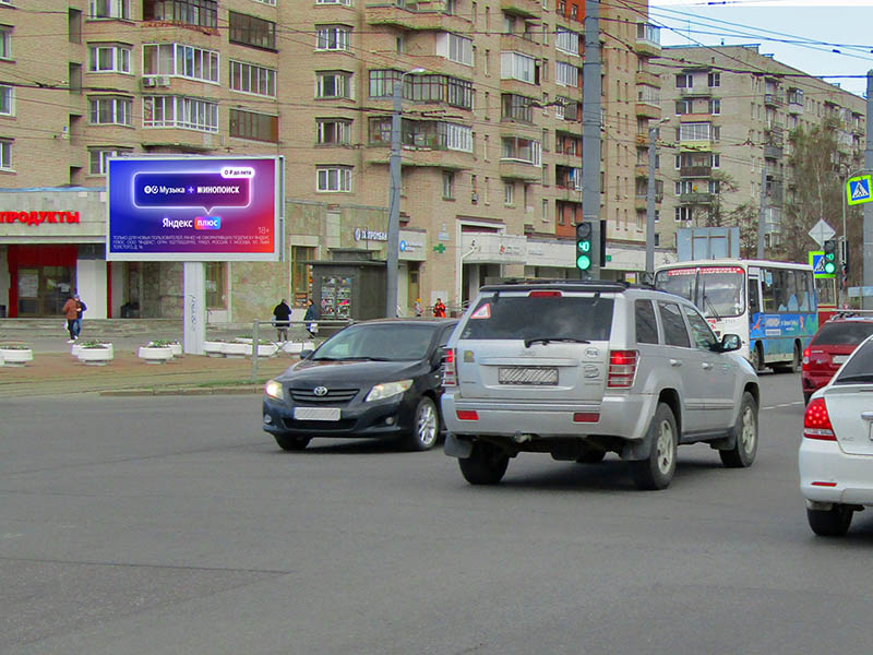 Фотография рекламного носителя, тип: Билборд 3x6, адрес: Ветеранов пр-т., д.117 Х Партизана Германа ул., д.14, корп.5, Санкт-Петербург, Россия. Сторона B1-B10 №169246