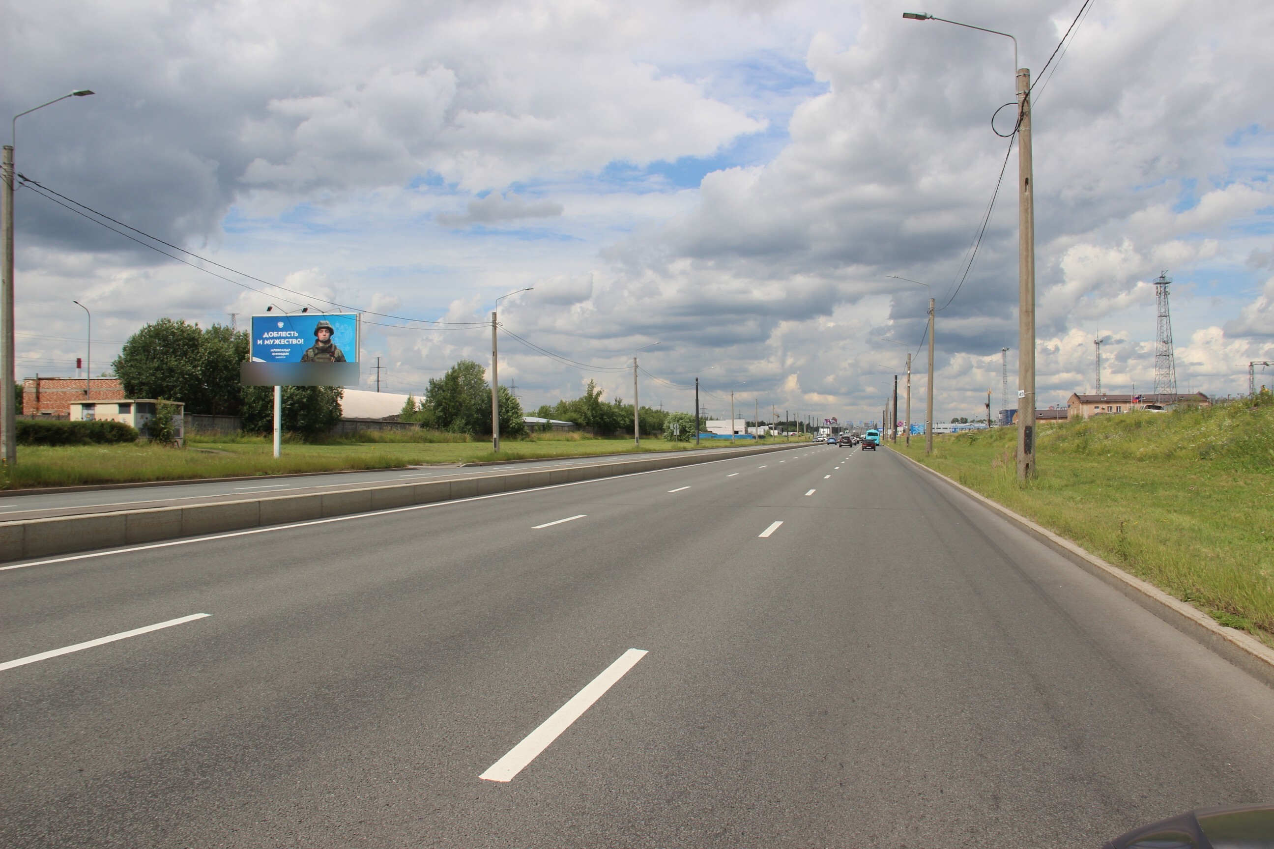 Фотография рекламного носителя, тип: Билборд 3x6, адрес: Индустриальный пр-т., д.70, Санкт-Петербург, Россия. Сторона Б1 №703248