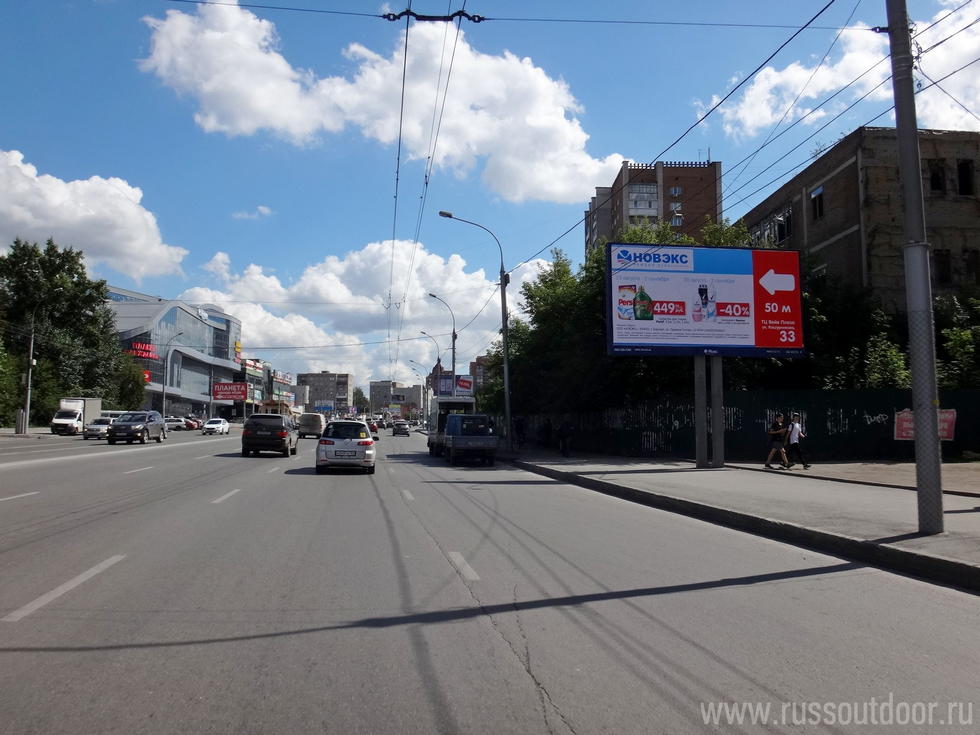 Фотография рекламного носителя, тип: Билборд 3x6, адрес: Б.Богаткова ул., д.217, Новосибирск, Новосибирская область, Россия. Сторона А №124641