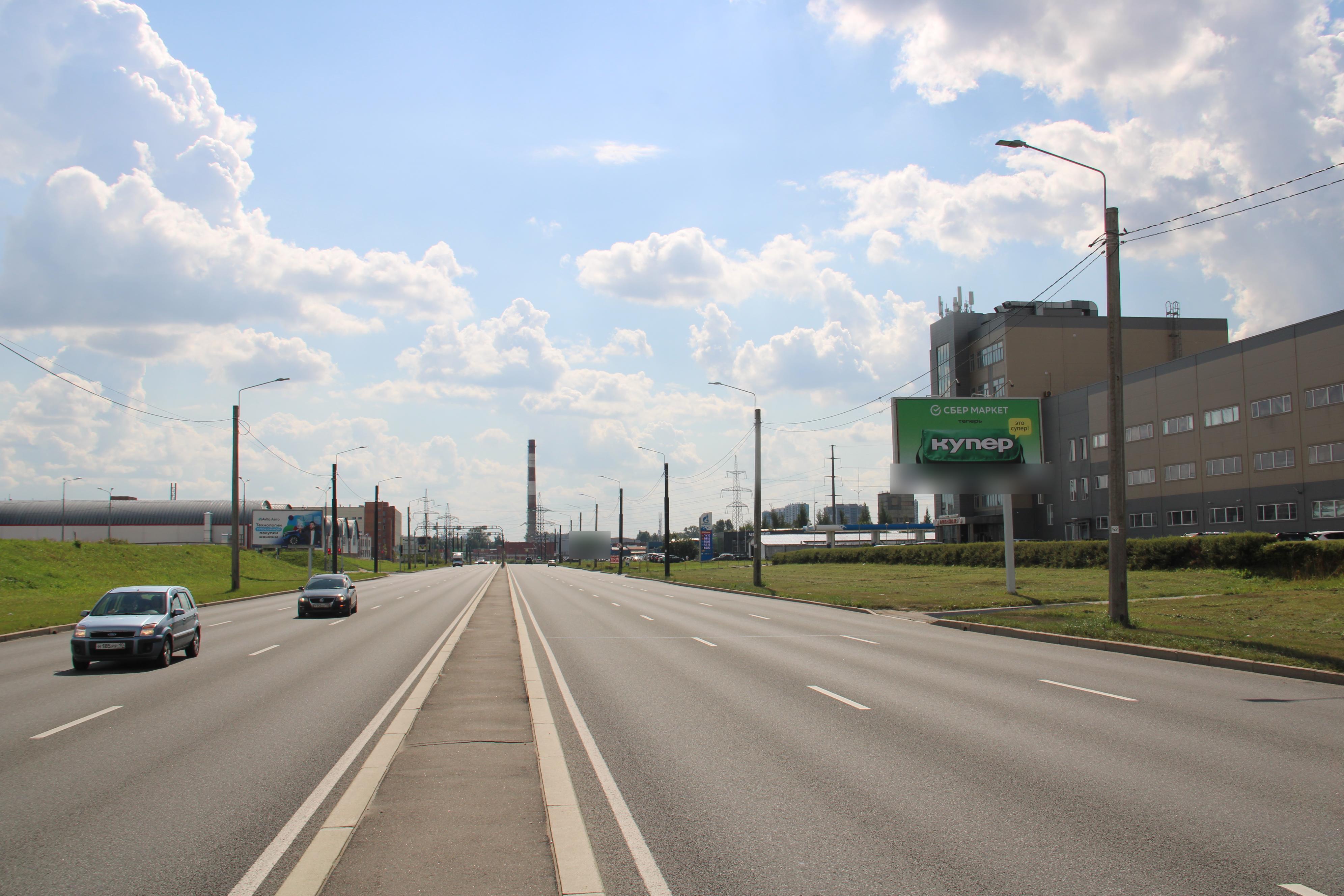 Фотография рекламного носителя, тип: Билборд 3x6, адрес: Индустриальный пр-т., д.70, Санкт-Петербург, Россия. Сторона А1 №703249