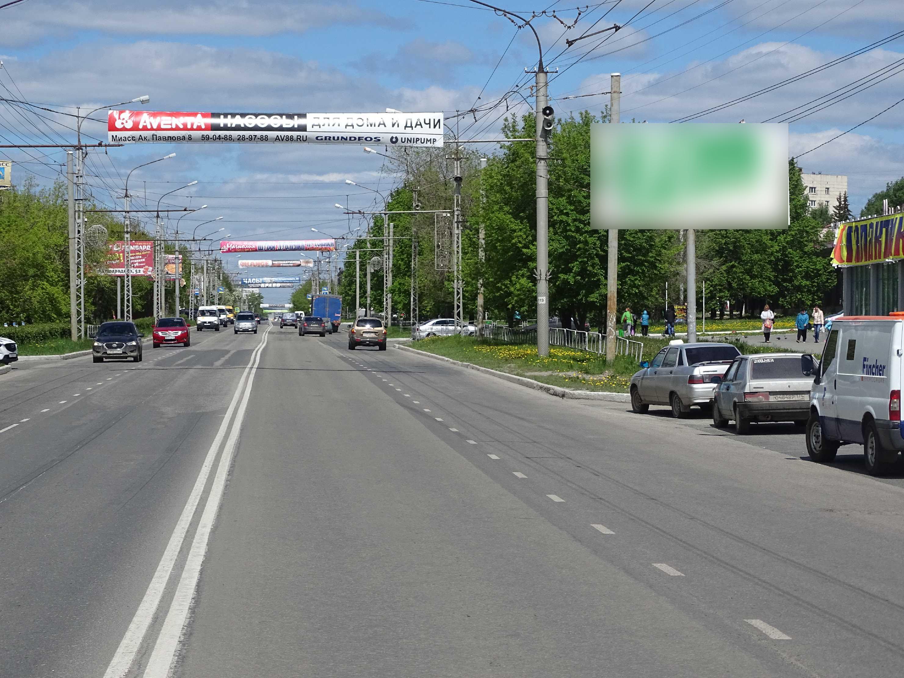 Фотография рекламного носителя, тип: Билборд 3x6, адрес: Автозаводцев пр-т., д.65В, Миасс, Челябинская область, Россия. Сторона А №1359793