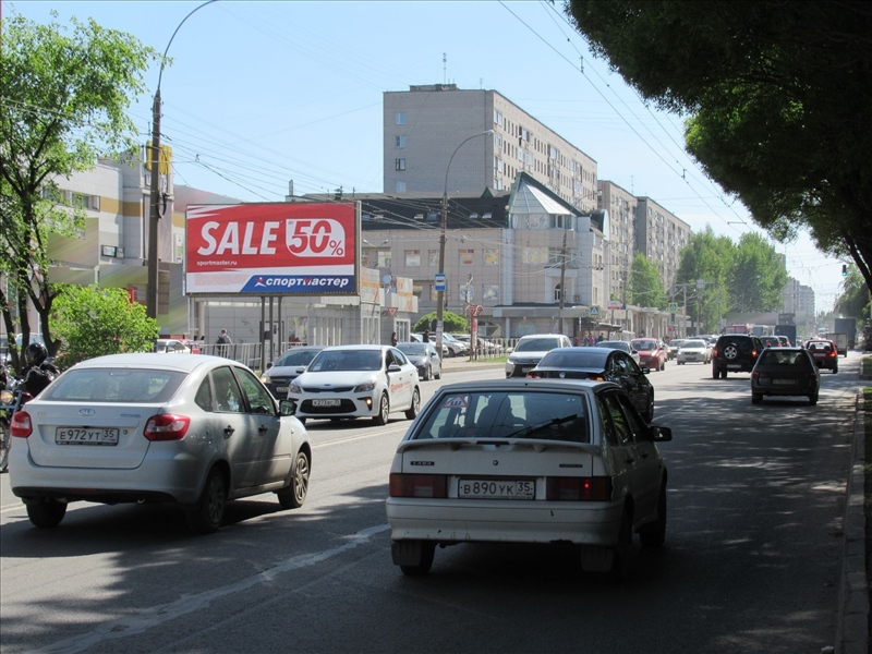 Фотография рекламного носителя, тип: Билборд 3x6, адрес: Ленинградская ул., д.79 Х Ярославская ул., Вологда, Вологодская область, Россия. Сторона Б №208128