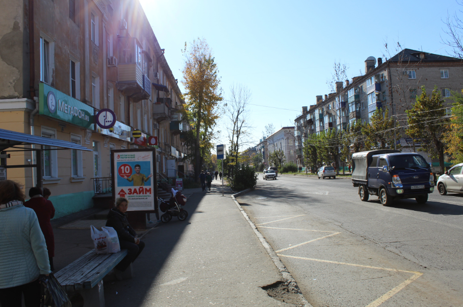 Фотография рекламного носителя, тип: Ситиформат 1.8x1.2, адрес: Вокзальная ул., д.43, Комсомольск-на-Амуре, Хабаровский край, Россия. Сторона Б №1370519