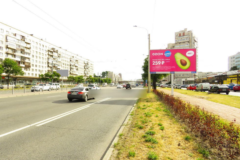 Фотография рекламного носителя, тип: Билборд 3x6, адрес: Славы пр-т., д.15, корп.2, Санкт-Петербург, Россия. Сторона А №121059