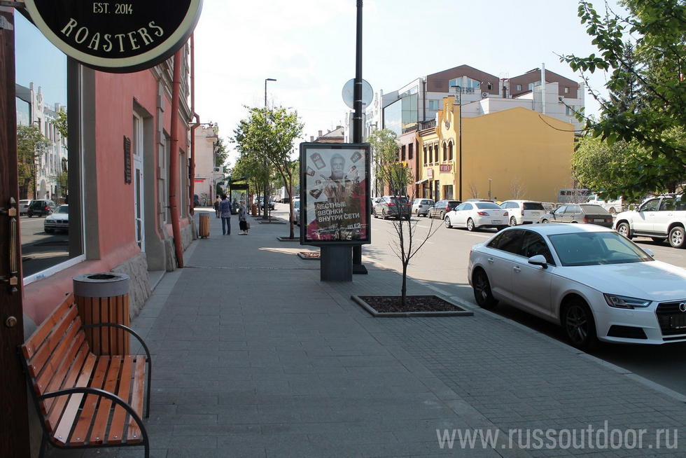 Фотография рекламного носителя, тип: Ситиформат 1.8x1.2, адрес: Мира пр-т., д.51., ост. пл. "Дом быта", Красноярск, Красноярский край, Россия. Сторона Б №158675