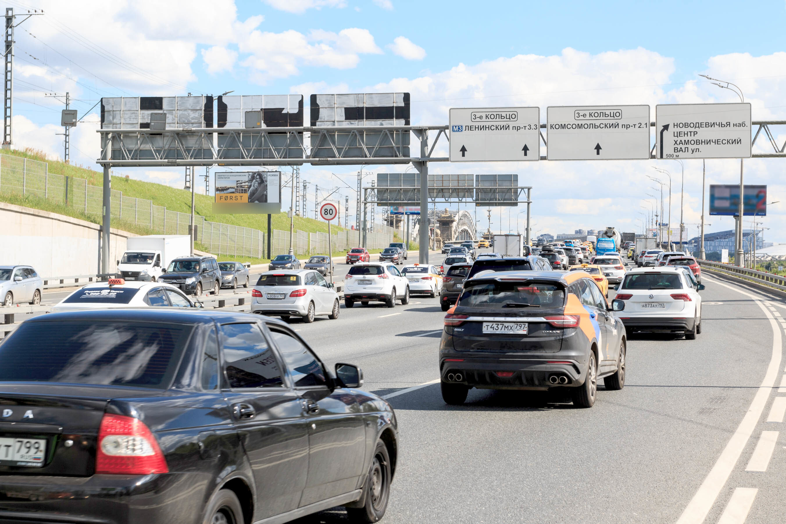Фотография рекламного носителя, тип: Билборд 3x6, адрес: ТТК, 120м до съезда на Бережковскую наб., Москва, Россия. Сторона Б1 №605326