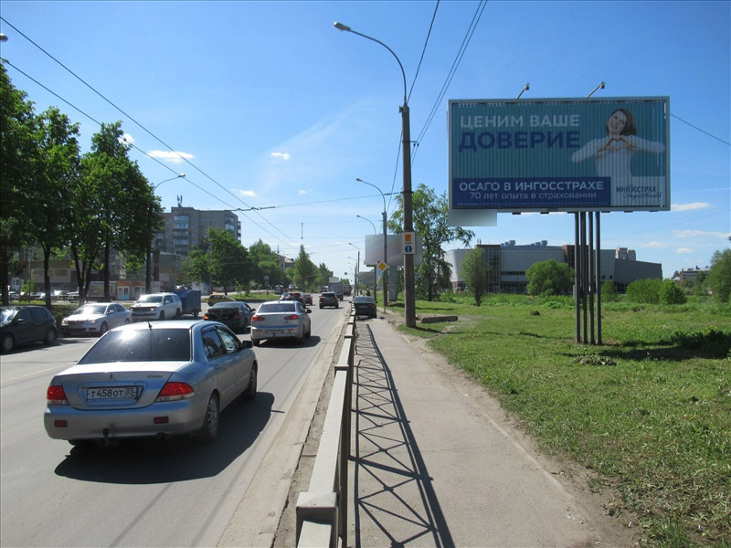 Фотография рекламного носителя, тип: Билборд 3x6, адрес: Конева ул., д.5 Х Беляева ул., Вологда, Вологодская область, Россия. Сторона A1-А3 №208134