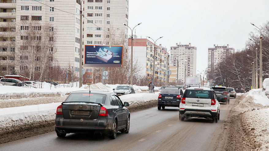 Фотография рекламного носителя, тип: Билборд 3x6, адрес: Дубравная ул., между д.17 и д.23, Казань, Республика Татарстан, Россия. Сторона B №679178