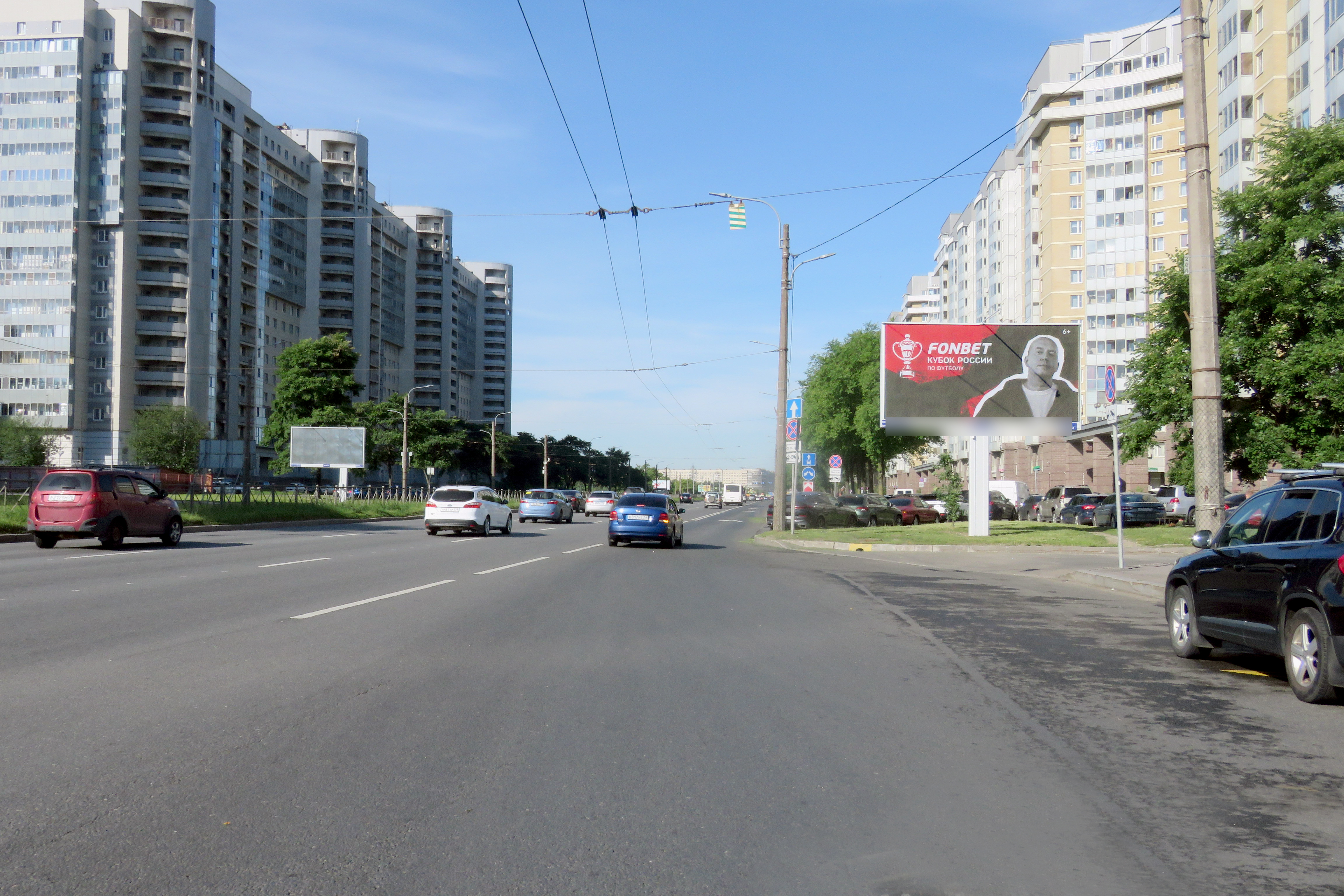Фотография рекламного носителя, тип: Билборд 3x6, адрес: Славы пр-т., д.53 Х Пражская ул., Санкт-Петербург, Россия. Сторона А1 №121046