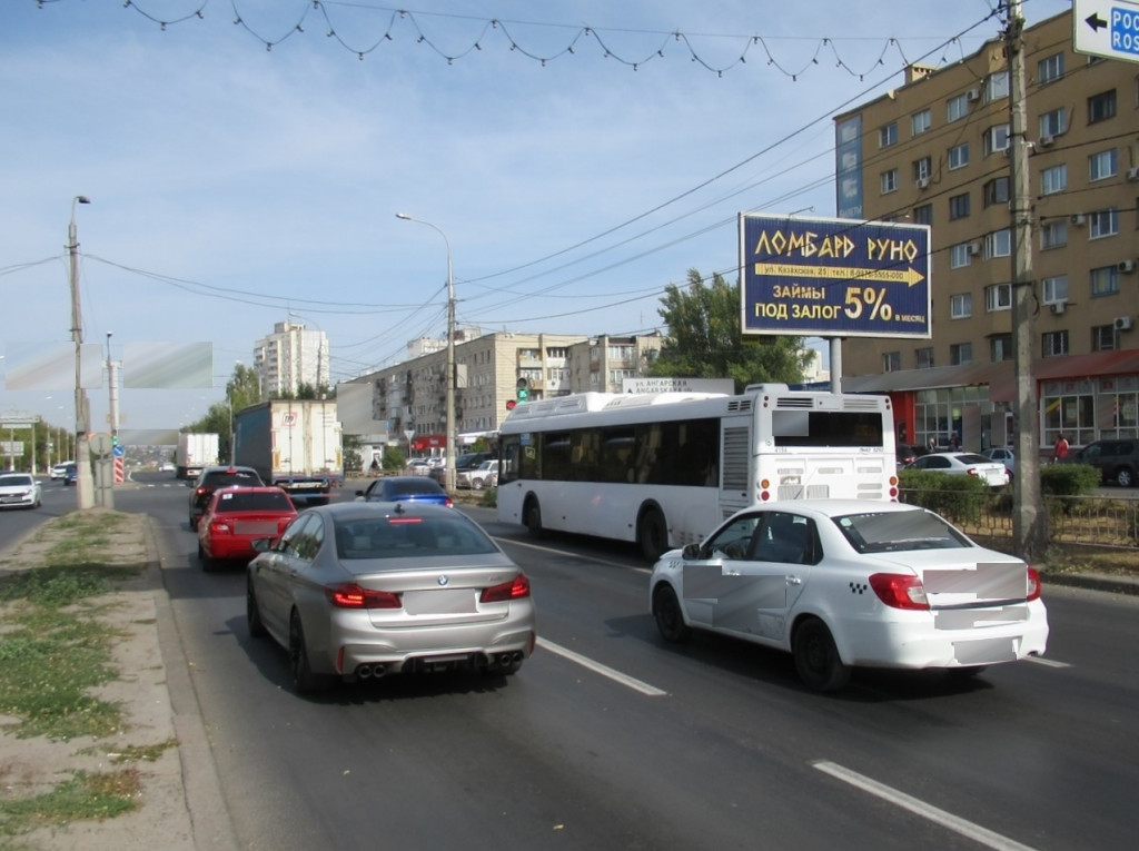 Фотография рекламного носителя, тип: Билборд 3x6, адрес: Университетский пр-т., д.25 Х Казахская ул., Волгоград, Волгоградская область, Россия. Сторона А1-А3 №111453