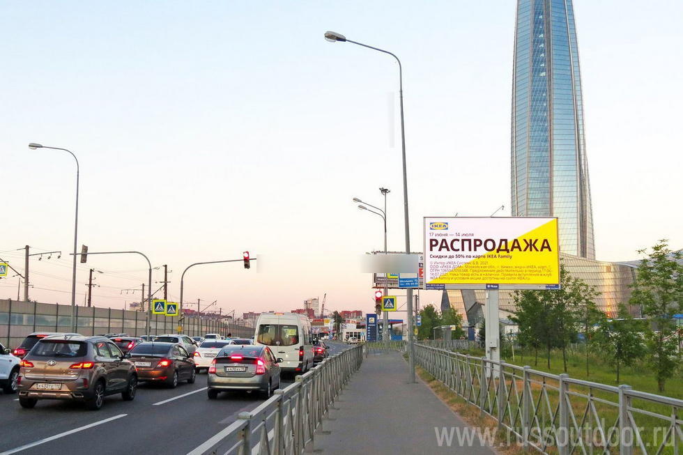 Фотография рекламного носителя, тип: Билборд 3x6, адрес: Лахтинский пр-т., д.10 Х Приморское ш., Санкт-Петербург, Россия. Сторона А1 №207712