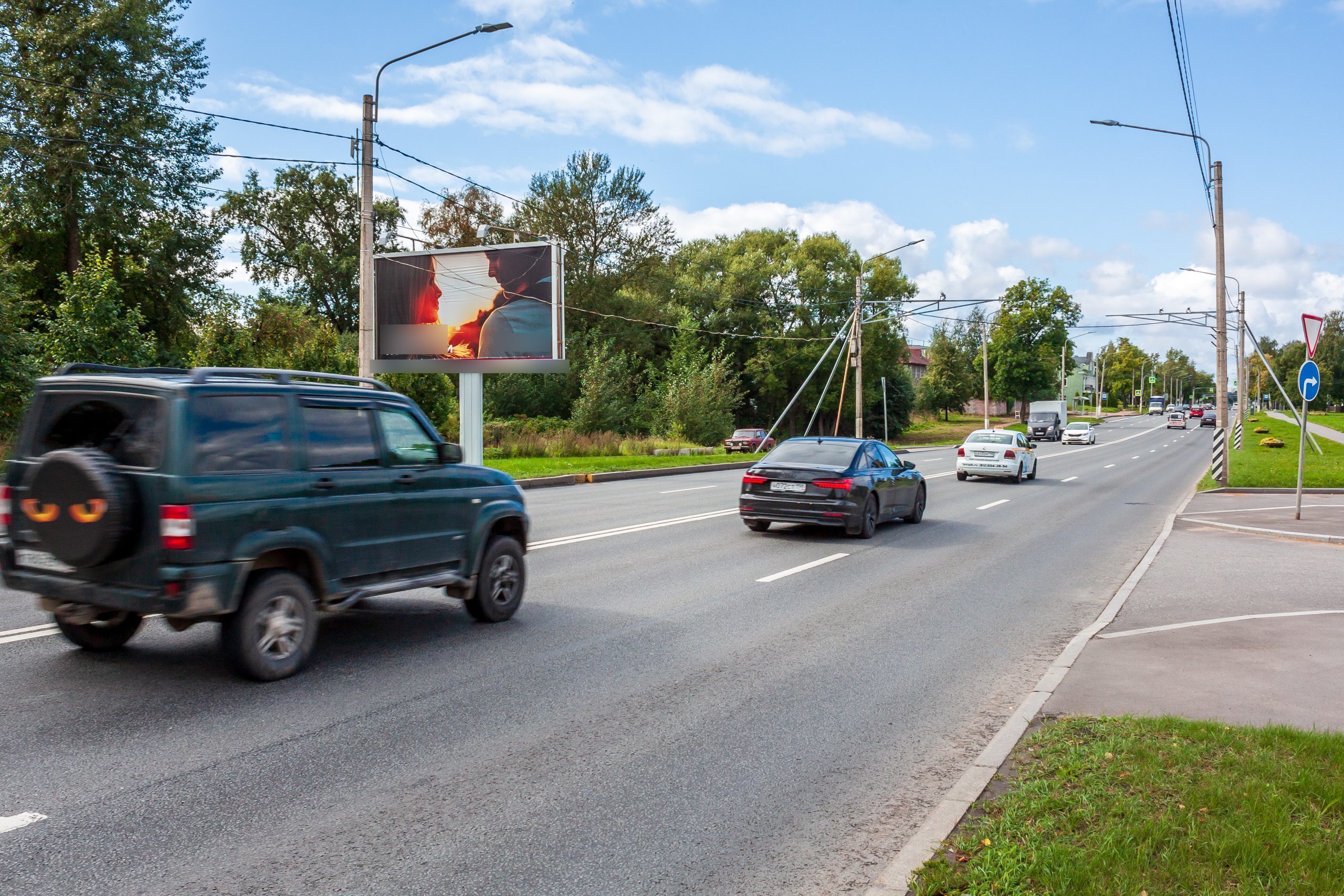 Фотография рекламного носителя, тип: Билборд 3x6, адрес: Санкт-Петербургское ш., д.28, Санкт-Петербург, Россия. Сторона Б №673303