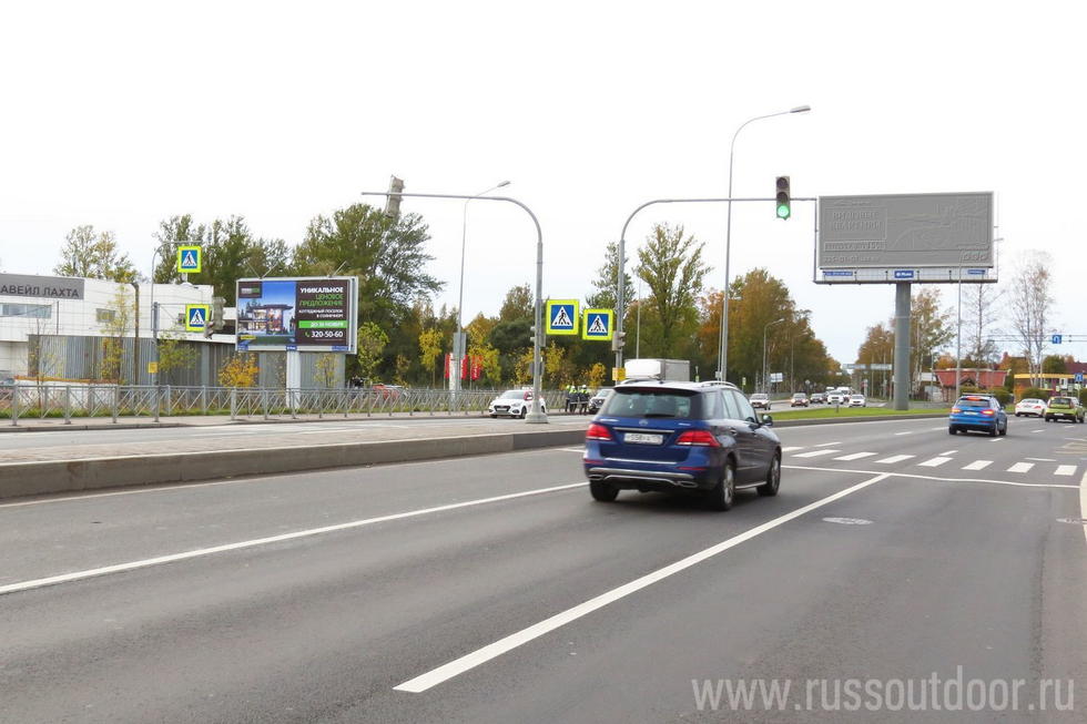 Фотография рекламного носителя, тип: Билборд 3x6, адрес: Лахтинский пр-т., д.10 Х Приморское ш., Санкт-Петербург, Россия. Сторона Б №207713