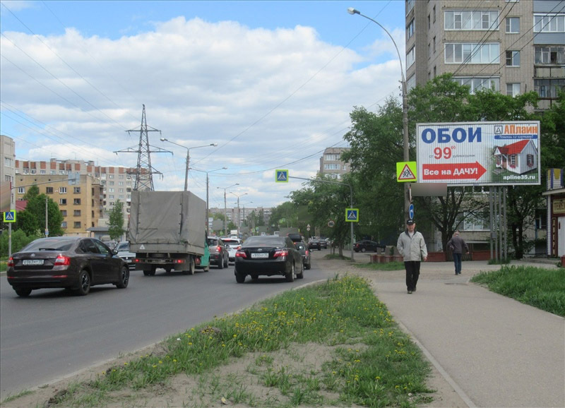 Фотография рекламного носителя, тип: Билборд 3x6, адрес: Северная ул., д.4, Вологда, Вологодская область, Россия. Сторона A1-А3 №208096