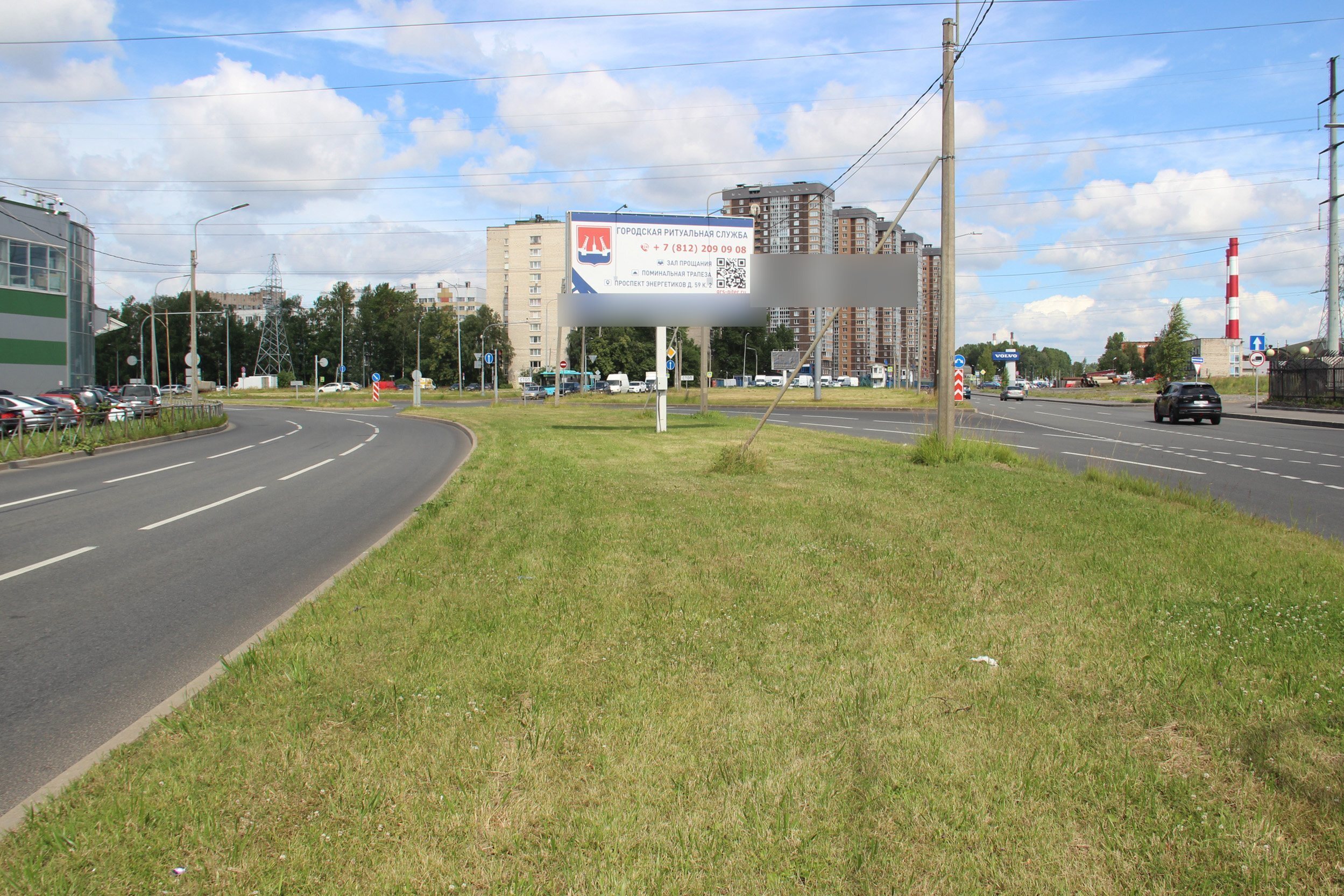 Фотография рекламного носителя, тип: Билборд 3x6, адрес: Энергетиков пр-т. Х Маршала Блюхера пр-т., д.69, поз.3, Санкт-Петербург, Россия. Сторона А2 №121403