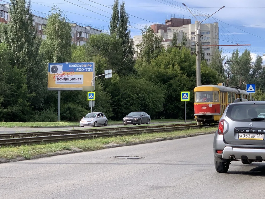 Фотография рекламного носителя, тип: Билборд 3x6, адрес: Попова ул., д.102, Барнаул, Алтайский край, Россия. Сторона В №1044591