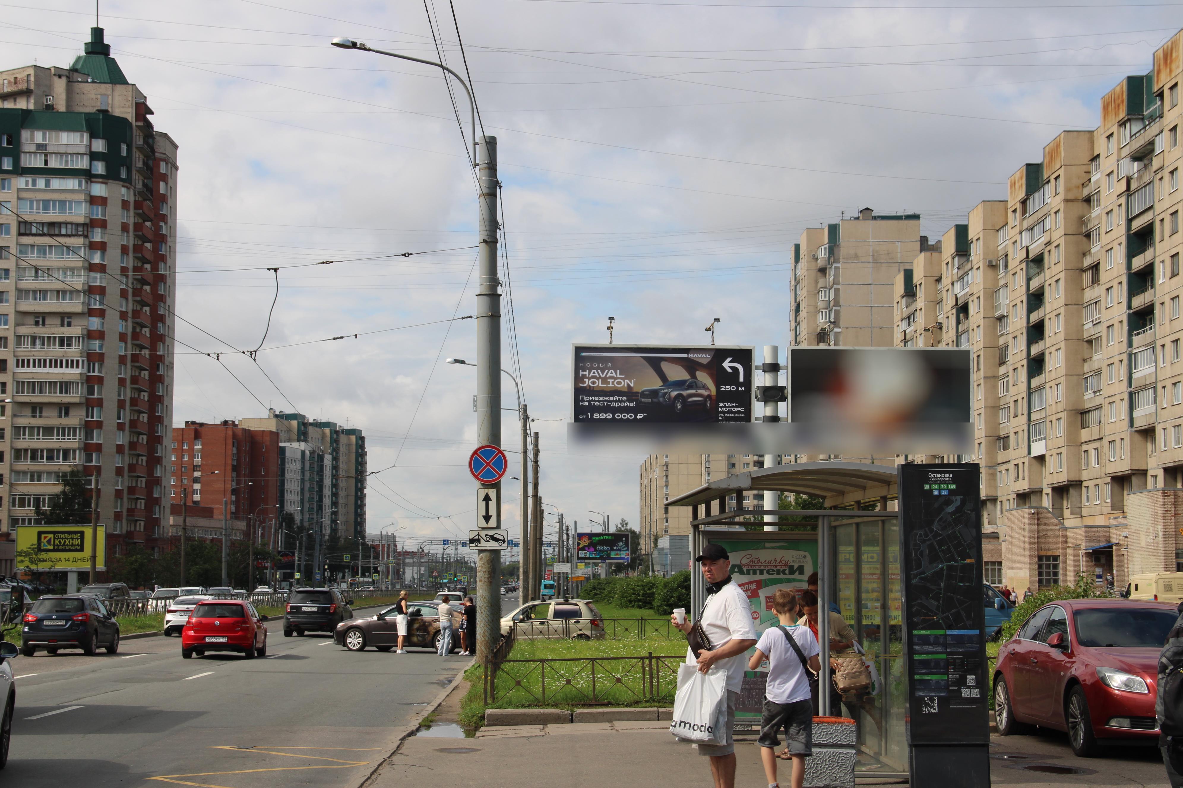Фотография рекламного носителя, тип: Билборд 3x6, адрес: Косыгина пр-т., д.28 Х Наставников пр-т., Санкт-Петербург, Россия. Сторона А1 №106671