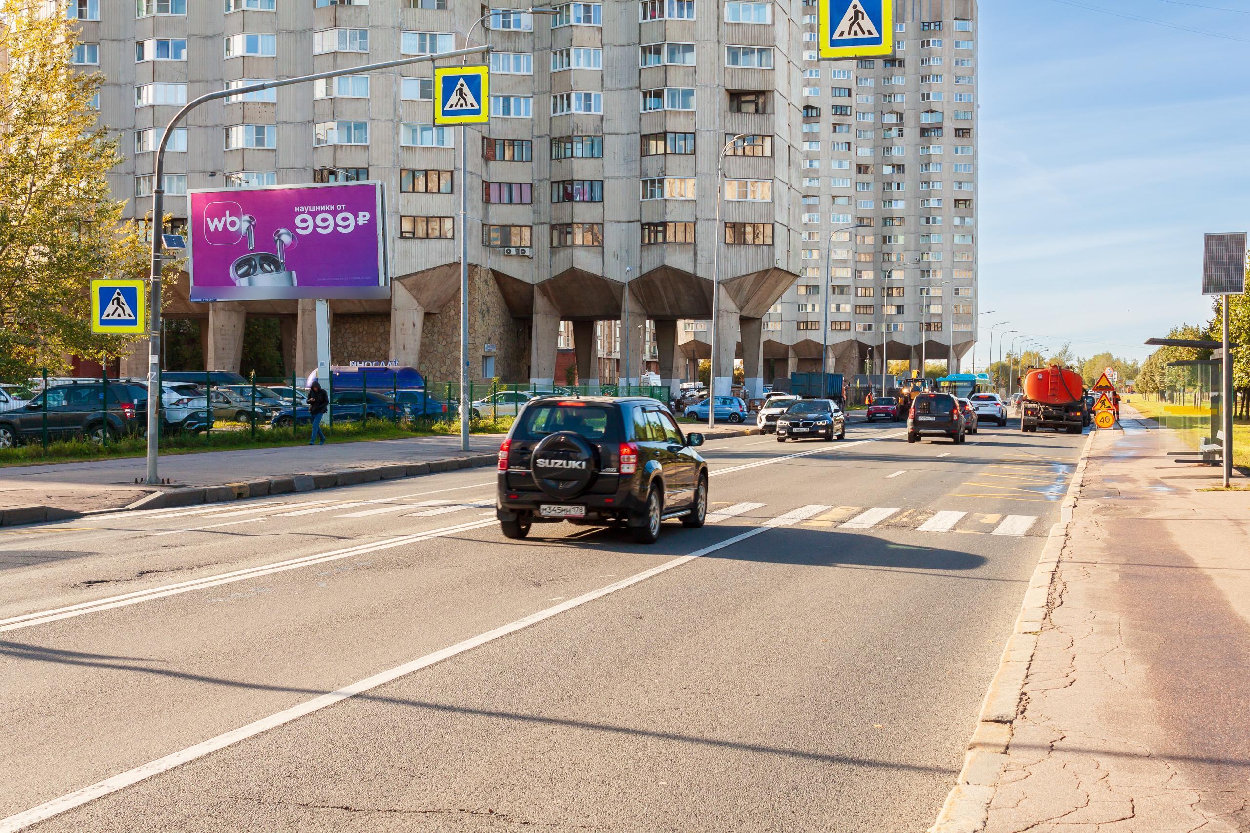 Фотография рекламного носителя, тип: Билборд 3x6, адрес: Новосмоленская наб. Х Наличная ул., д.36, корп.5, Санкт-Петербург, Россия. Сторона Б1 №631903