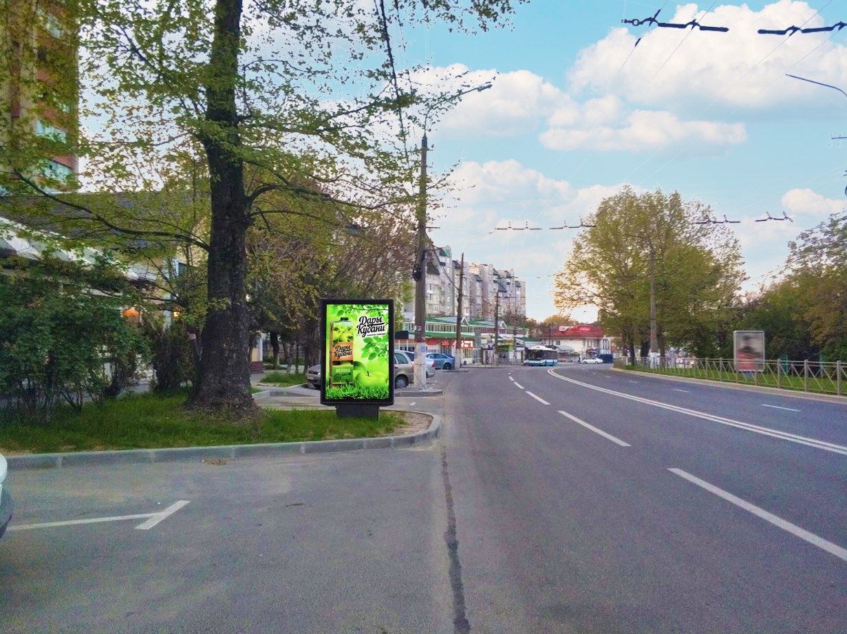 Фотография рекламного носителя, тип: Ситиформат 1.8x1.2, адрес: Киевская ул. X Мате Залки ул., поз.1, Симферополь, Республика Крым, Россия. Сторона B №843742