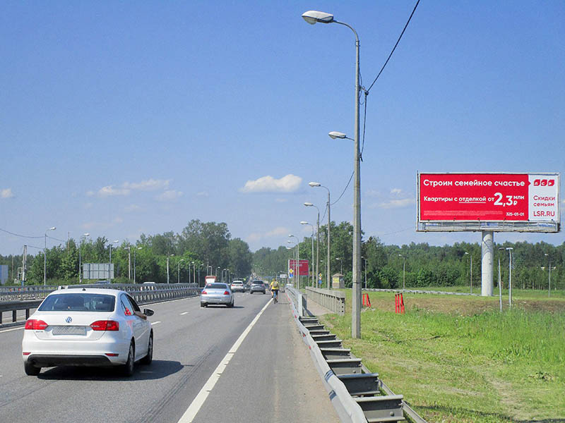 Фотография рекламного носителя, тип: Суперсайт 5x15, адрес: Выборгское ш., д.503, корп.2, Санкт-Петербург, Россия. Сторона А №164328