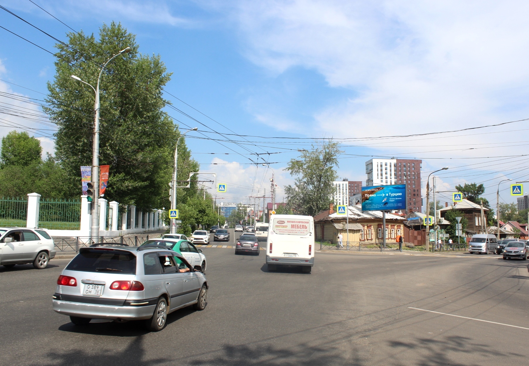 Фотография рекламного носителя, тип: Билборд 3x6, адрес: 25-летия Октября ул. Х 1ая-Советская ул., поз.1, Иркутск, Иркутская область, Россия. Сторона А1 №155072