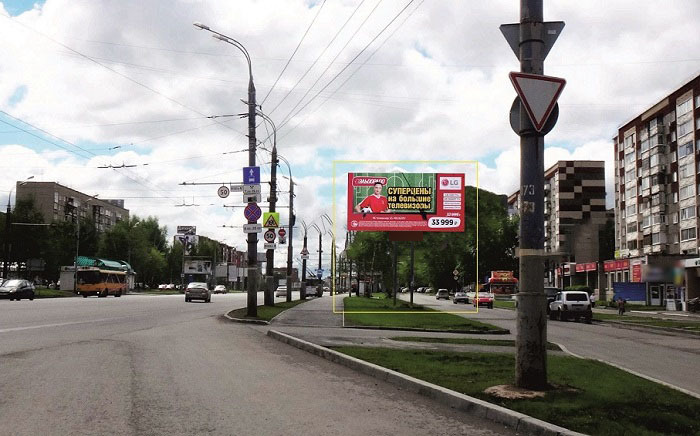 Фотография рекламного носителя, тип: Билборд 3x6, адрес: Удмуртская ул. Х Холмогорова ул., д.263, Ижевск, Республика Удмуртия, Россия. Сторона A №671111